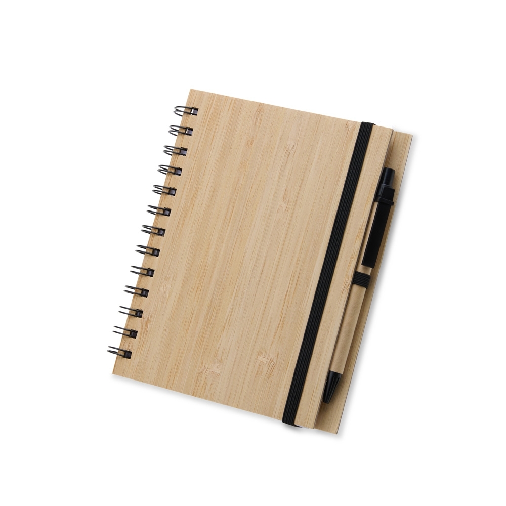 Caderno de Papelão com Caneta.