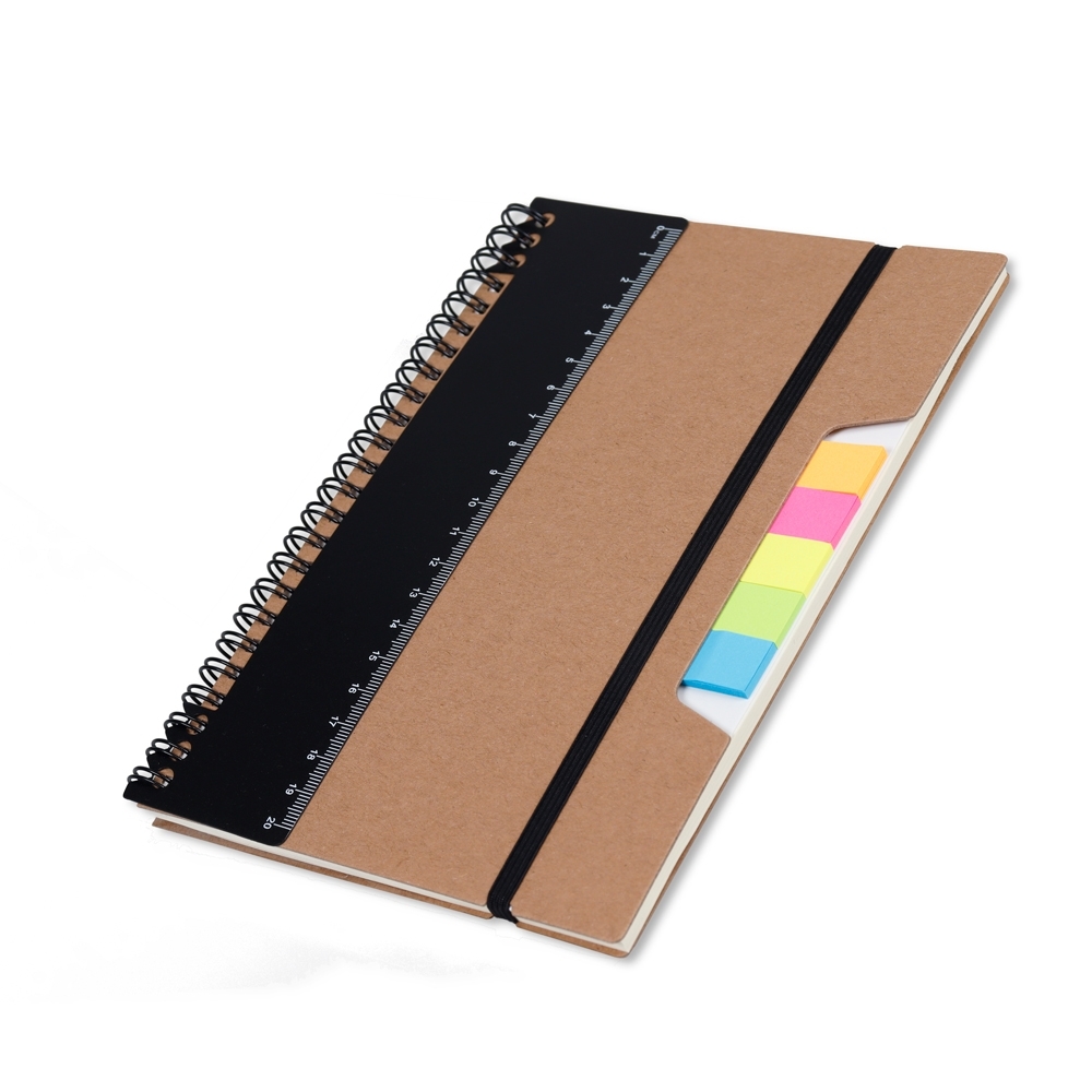Caderno com Régua e Autoadesivos.