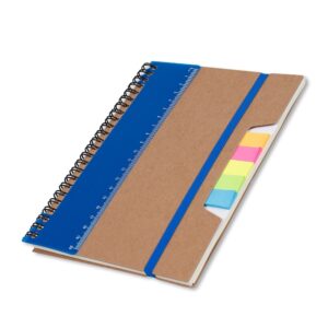 Caderno com Régua e Autoadesivos. — Azul