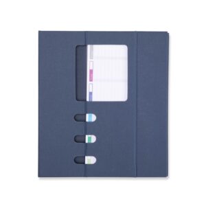 Bloco de Anotações com Suporte para Celular e Canetas. — Azul