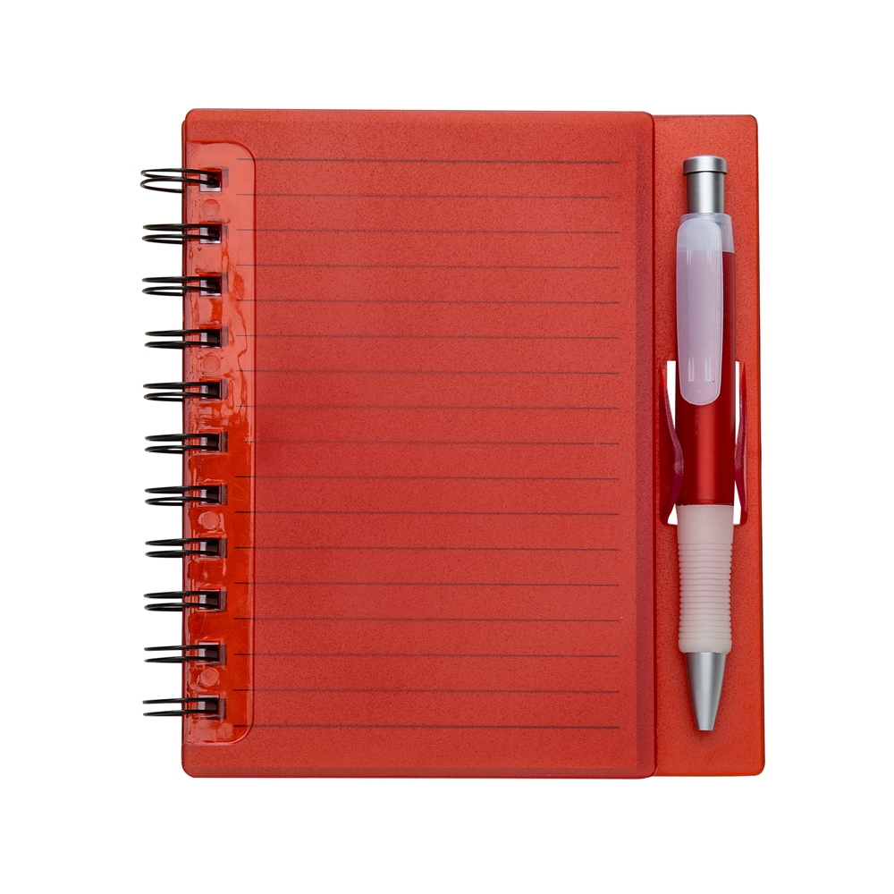 Caderno Plástico com Caneta.