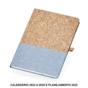 Caderneta A5 Cortiça 21 x 14 com Pauta. — Azul