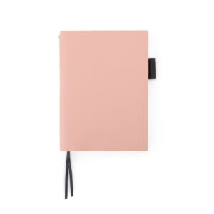 Caderneta Couro Sintético 14 x 10 com Pauta. — Rosa