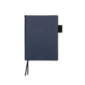 Caderneta Couro Sintético 14 x 10 com Pauta. — Azul