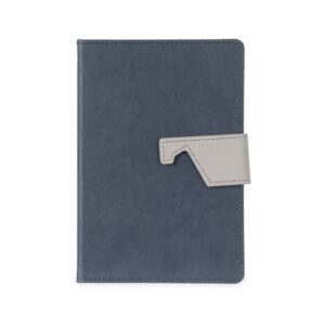 Caderneta Couro Sintético 21 x 14 Com Pauta. — Azul