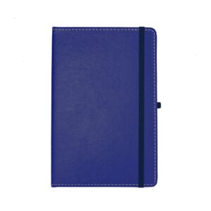 Caderneta em Couro Sintético 21 x 14 com Pauta. — Azul