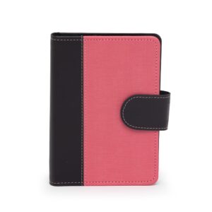 Caderneta em Couro Sintético 18 x 14 com Pauta. — Rosa