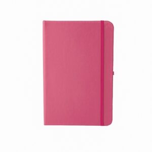 Caderneta em Couro Sintético 21 x 14 com Pauta. — Rosa