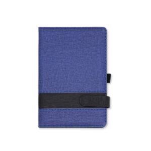 Caderneta em PU 21 x 14 com Pauta. — Azul