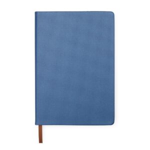 Caderneta em PU 21 x 14 com Pauta. — Azul