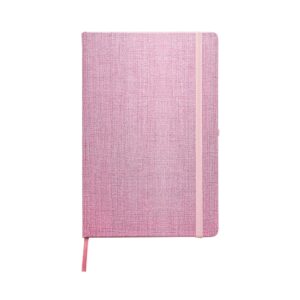 Caderneta Couchê 21 x 14 com Pauta. — Rosa