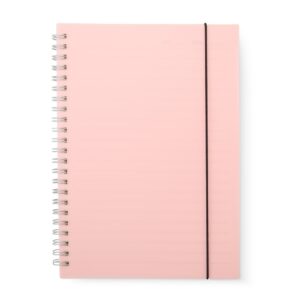 Caderno A5 Plástico. — Rosa