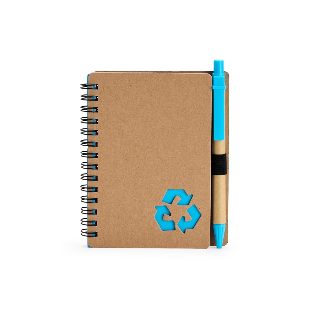 Caderno Ecológico Capa Papelão com Caneta.
