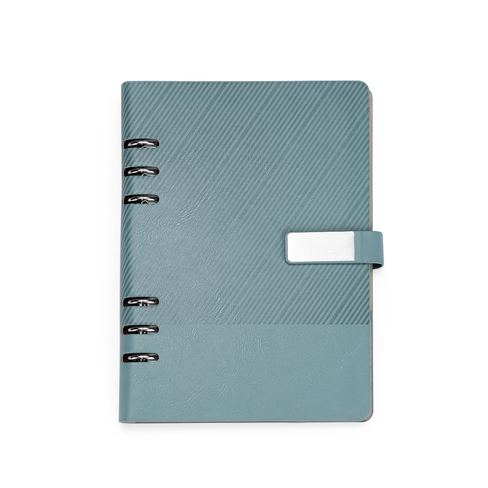 Caderno Fichário A5 Couro Sintético.