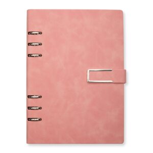 Caderno Fichário PU. — Rosa