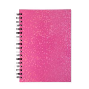 Caderno Holográfico 24 x 18 Com Pauta. — Rosa