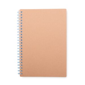 Caderno Kraft A5 com Pauta. — Azul claro