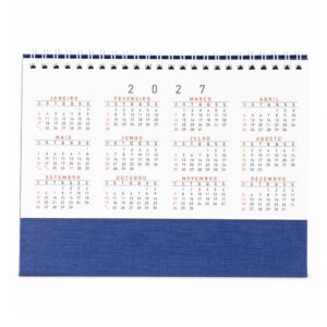 Calendário de Mesa 2027. — Azul