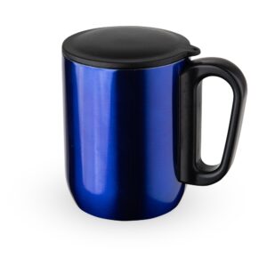 Caneca Inox Parede Dupla 230 ml. — Azul