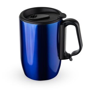 Caneca Inox Parede Dupla 350ml. — Azul