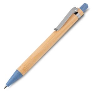 Caneta Ecológica de Bambu com Estojo. — Azul