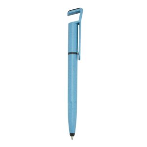 Caneta Fibra de Bambu Touch com Suporte. — Azul