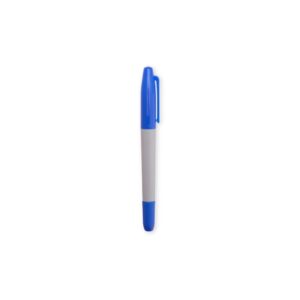 Caneta Marcadora Ponta Dupla. — Azul