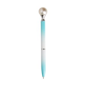 Caneta Metal Pérola. — Azul claro