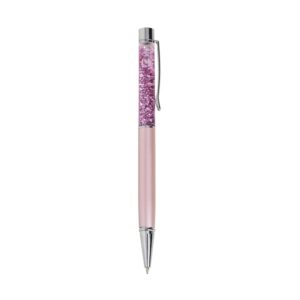 Caneta Metal Glitter. — Rosa