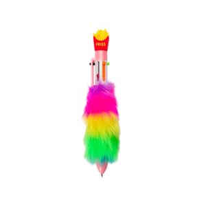 Caneta Plástica Pelúcia Multicolor 6 Cores.