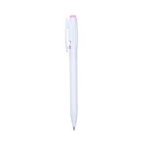 Caneta Plástica com Carga Preta. — Rosa