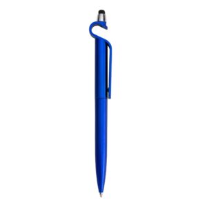 Caneta Plástica Touch com Suporte. — Azul