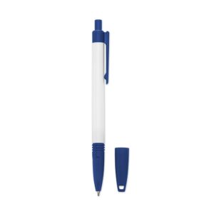 Caneta Plástica com Cordão. — Azul