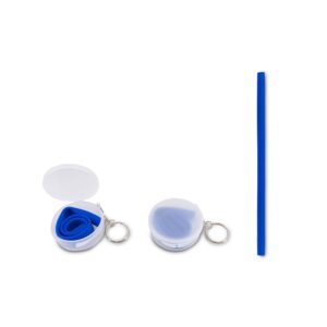 Canudo Silicone com Estojo. — Azul