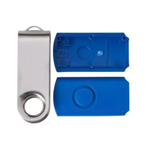Carcaça Pen Drive Giratório Brilhante. — Azul
