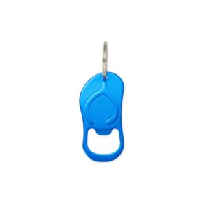Chaveiro Abridor de Garrafa Chinelo Metal. — Azul