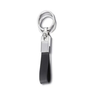 Chaveiro Metal Couro Sintético com 2 Argolas.