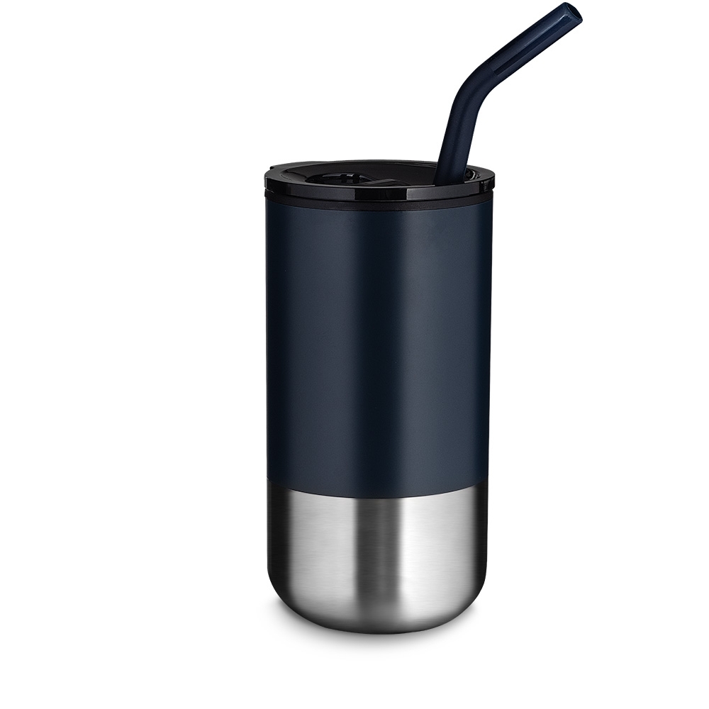 Copo Inox com Canudo 500ml.