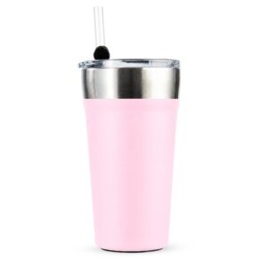 Copo Térmico com Canudo 550ml. — Rosa