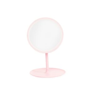 Espelho de Mesa Plástico com LED. — Rosa