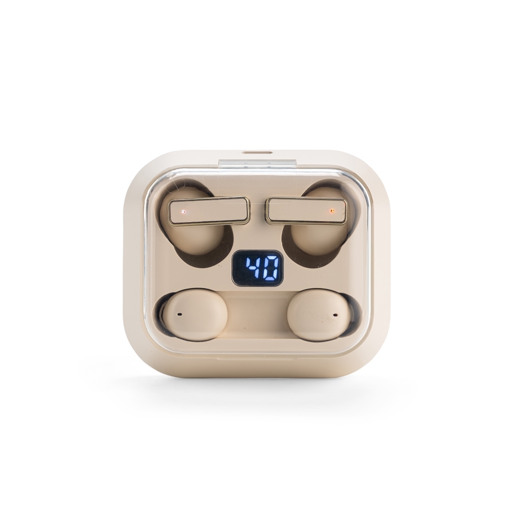 Fone de Ouvido Bluetooth com Case Carregador 2 em 1.