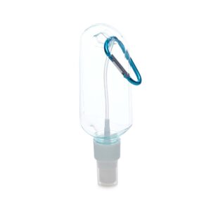 Frasco Plástico 100ml com Mosquetão. — Azul