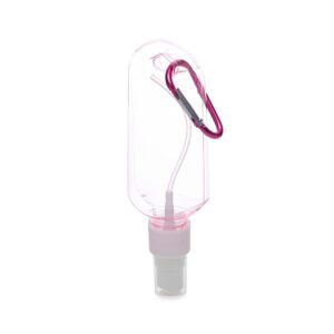 Frasco Plástico 100ml com Mosquetão. — Rosa
