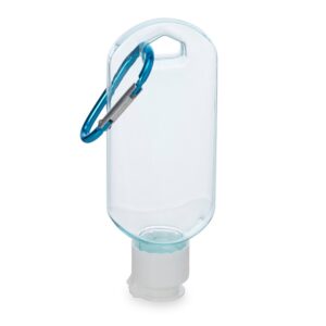 Frasco Plástico 55ml com Mosquetão. — Azul