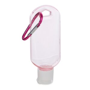 Frasco Plástico 55ml com Mosquetão. — Rosa