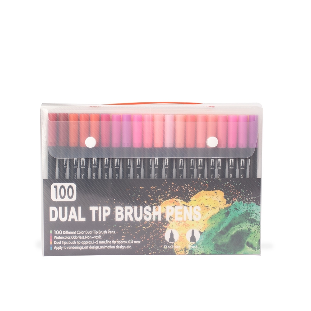 Kit Canetinhas Ponta Dupla 100 Cores.