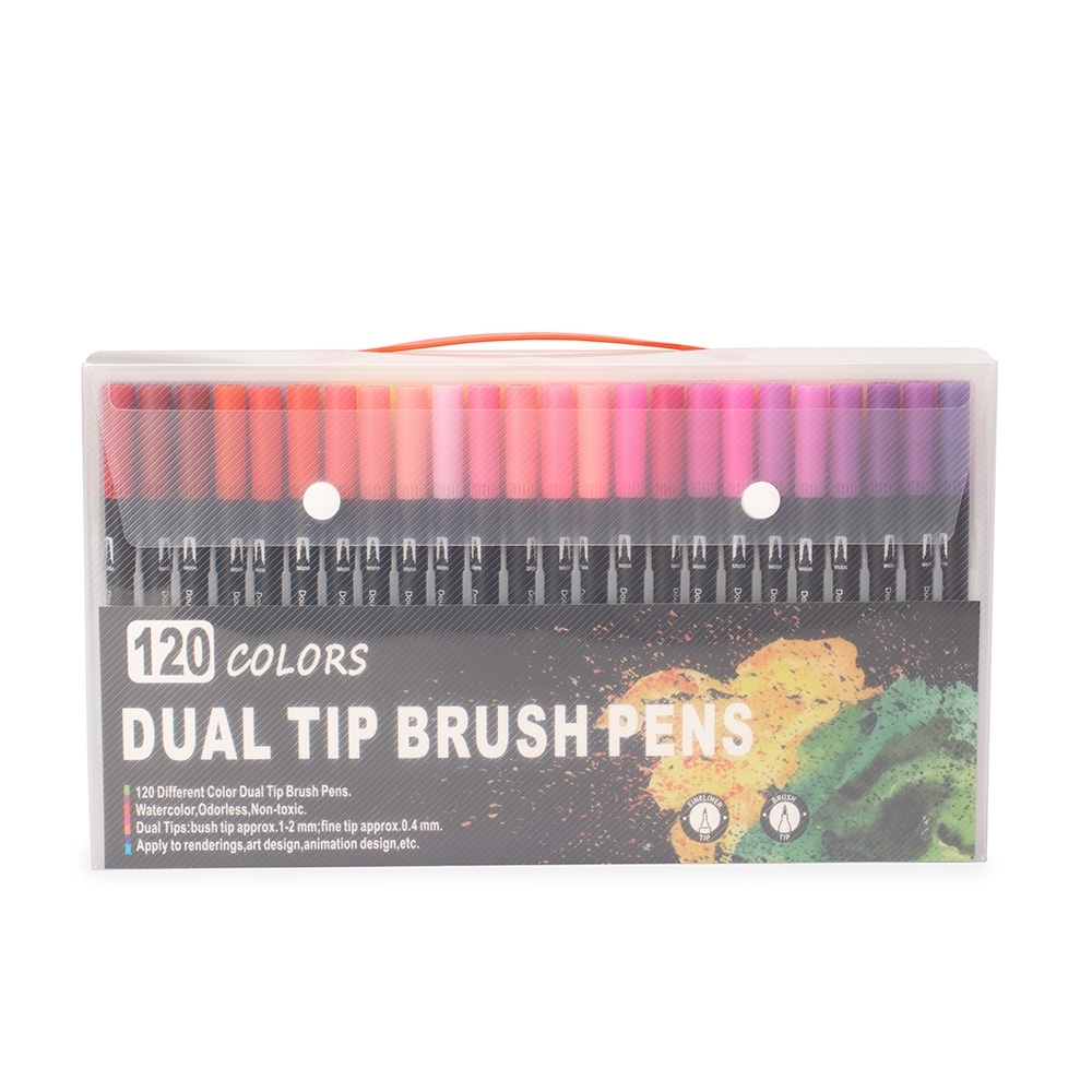 Kit Canetinhas Ponta Dupla 120 Cores.