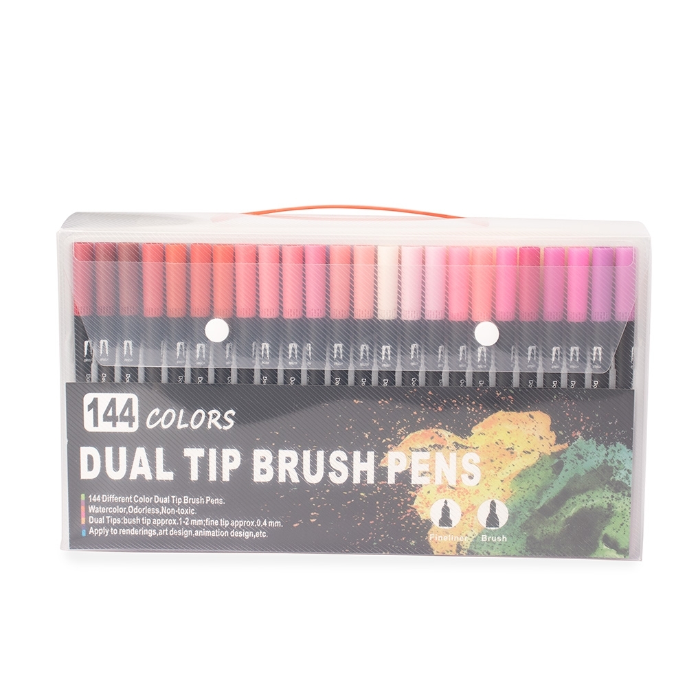 Kit Canetinhas Ponta Dupla 144 Cores.