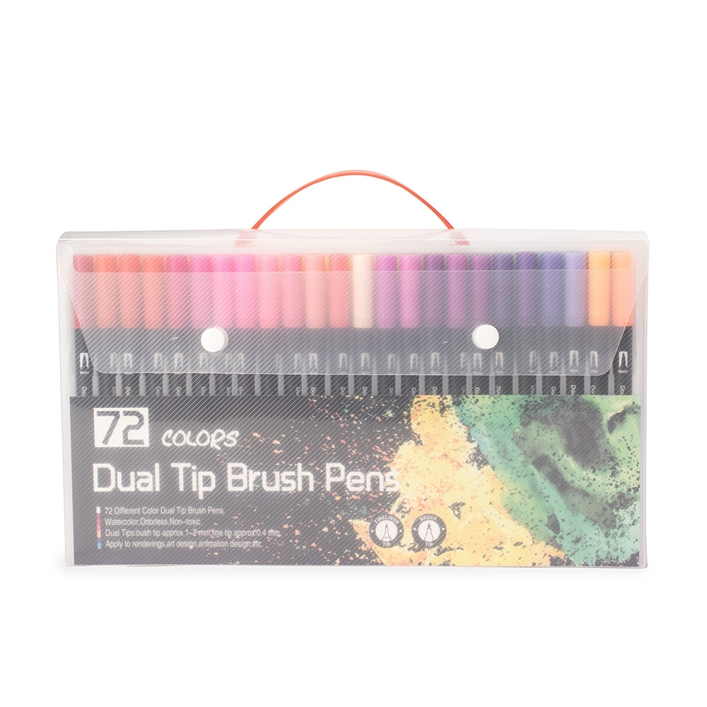 Kit Canetinhas Ponta Dupla 72 Cores.