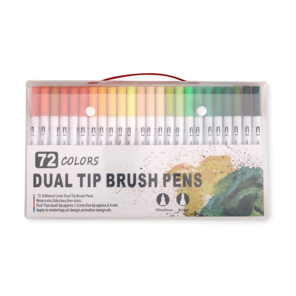 Kit Canetinhas Ponta Dupla 72 Cores.